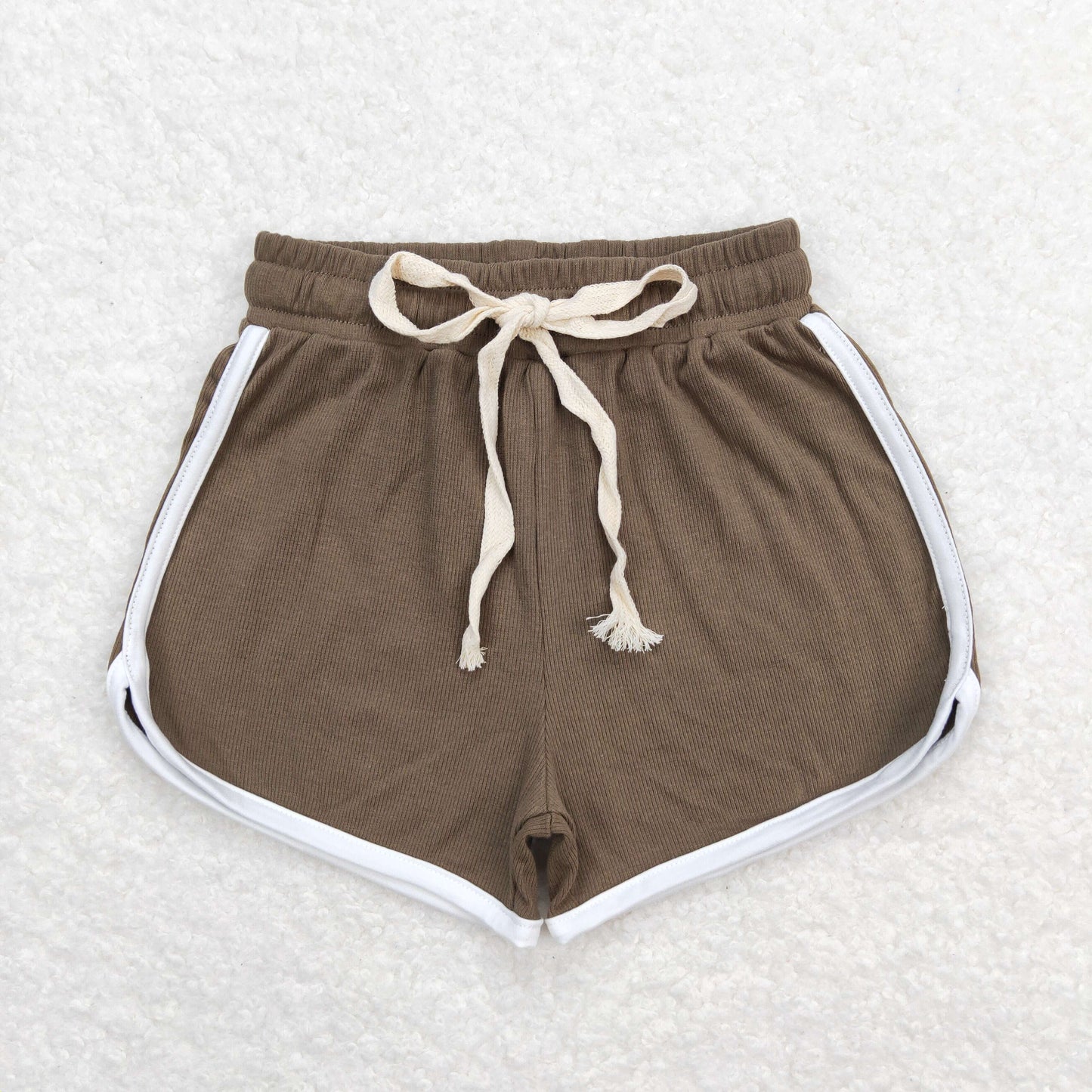 solid brown color cotton echt mulberry shorts