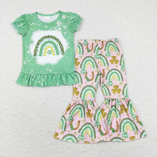 girl st patrick rainbow bell bottom outfit