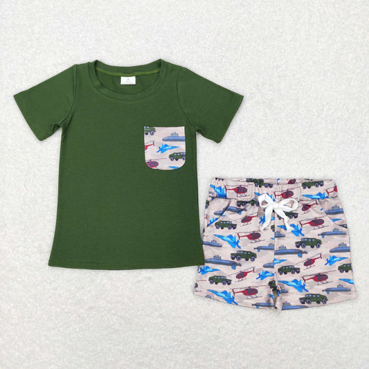 aircraft shorts set boy summer clothes