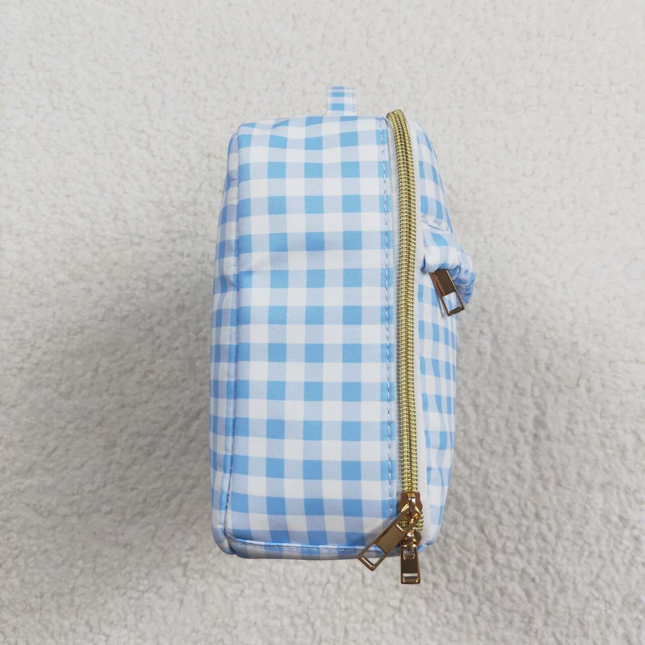 blue gingham lunch box