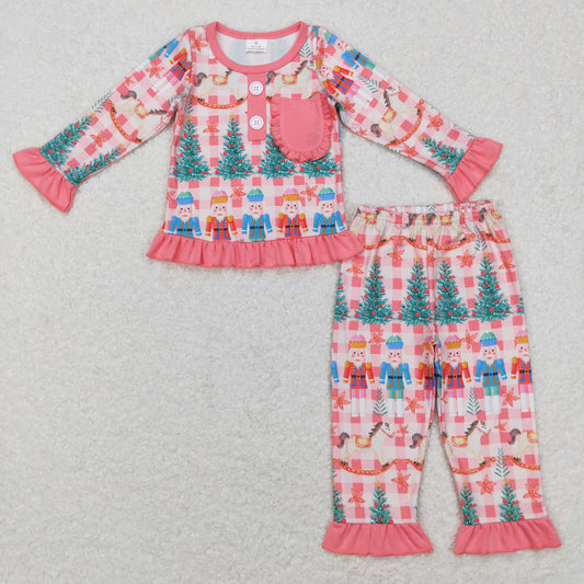 girl christmas nutcracker christmas tree pajama