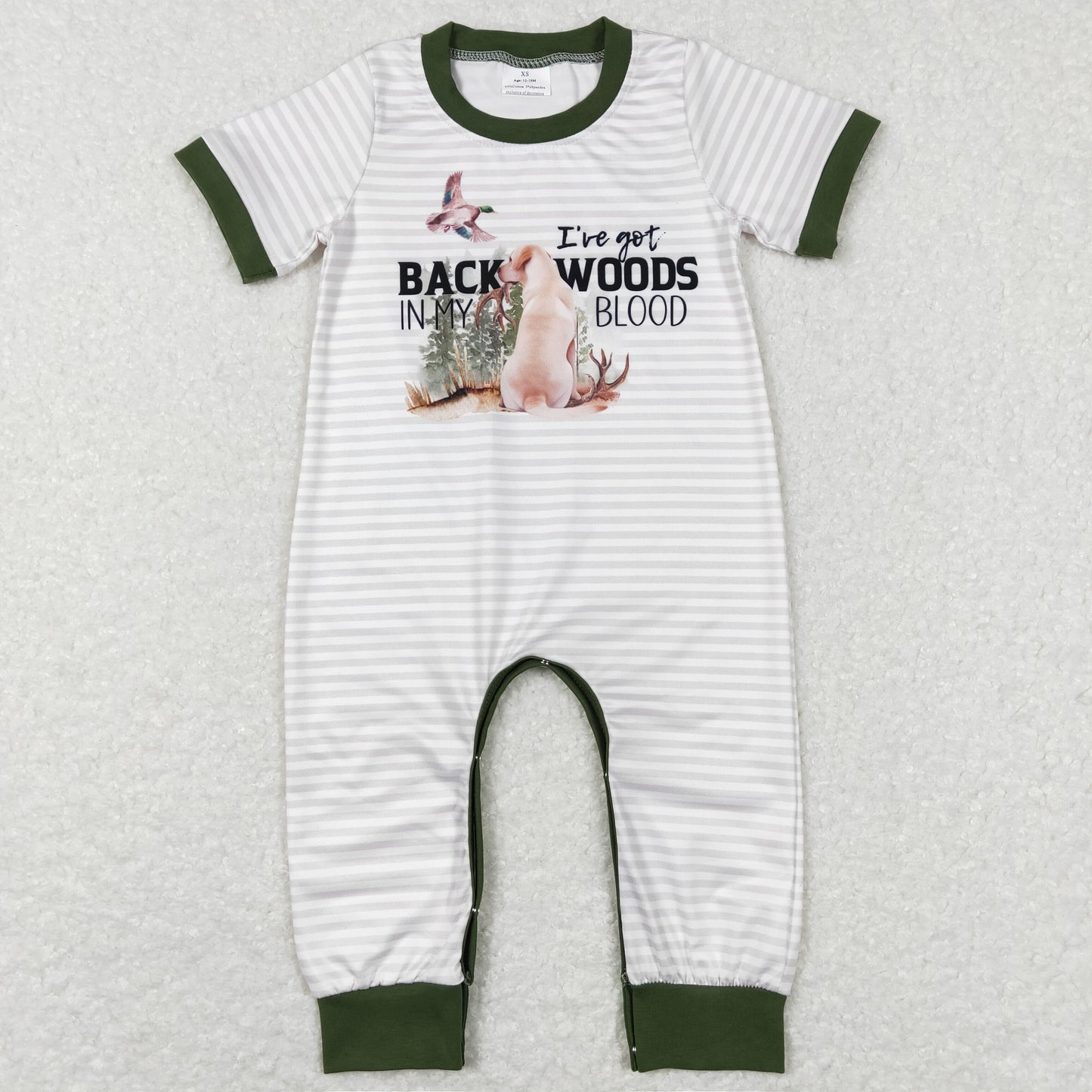 baby boy short sleeve hunting romper