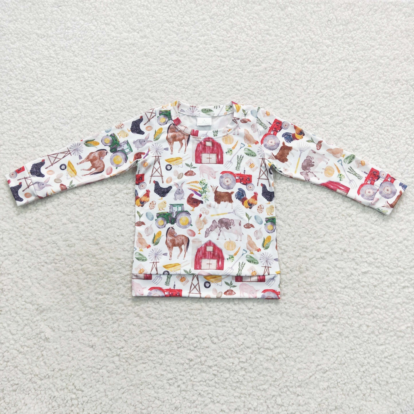 long sleeve farm life sweater top unisex kids fall clothing