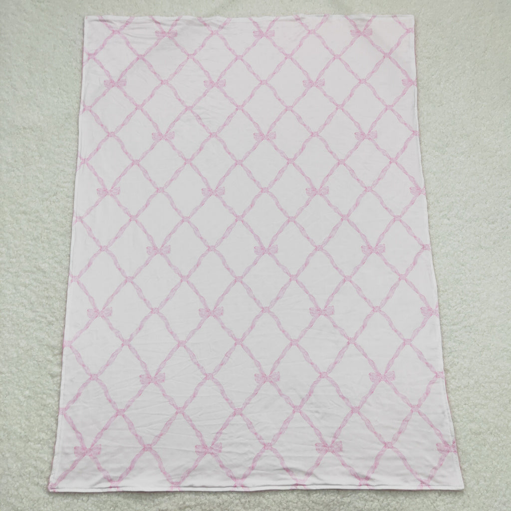 pink bows minky blanket