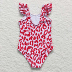 baby girl 1pcs red leopard swismuit