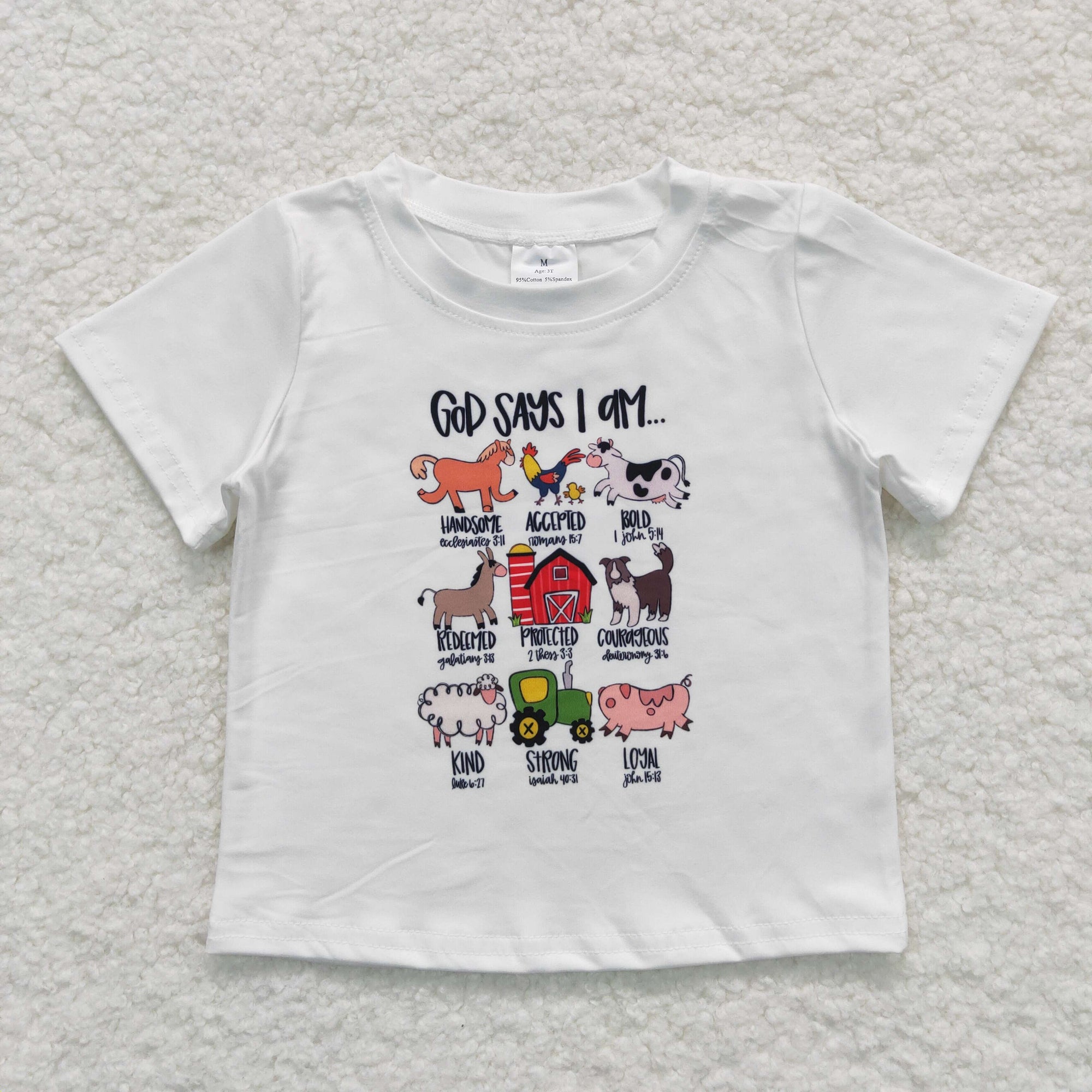 farm life white tee t-shirt kids clothing