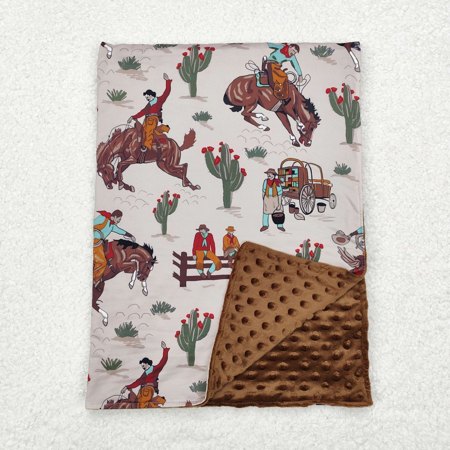 brown rodeo print baby blanket