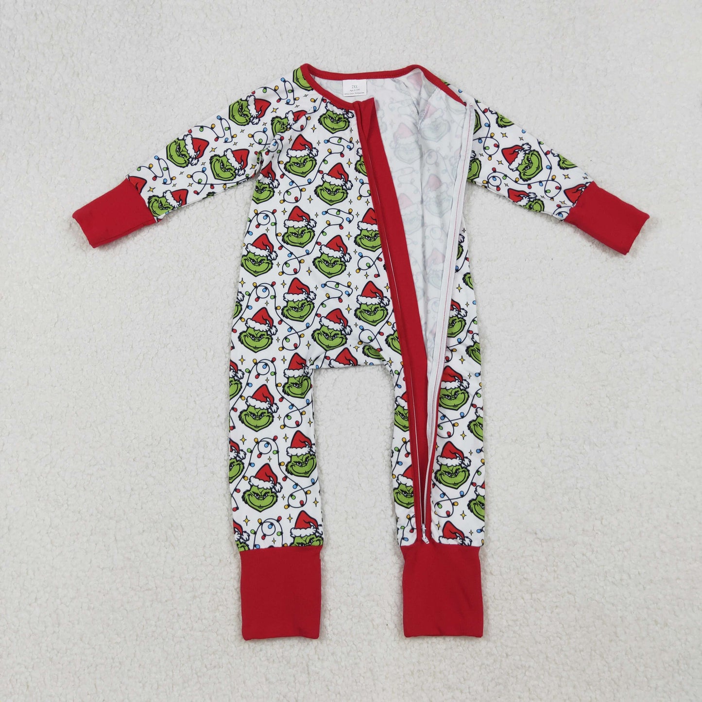 gri*ch Christmas light unisex baby zip sleeper