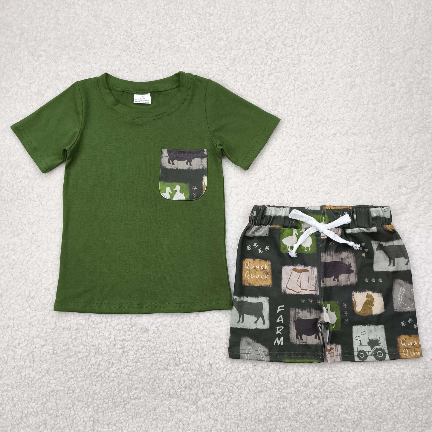 Farm Print Brother Summer Matching Clothes