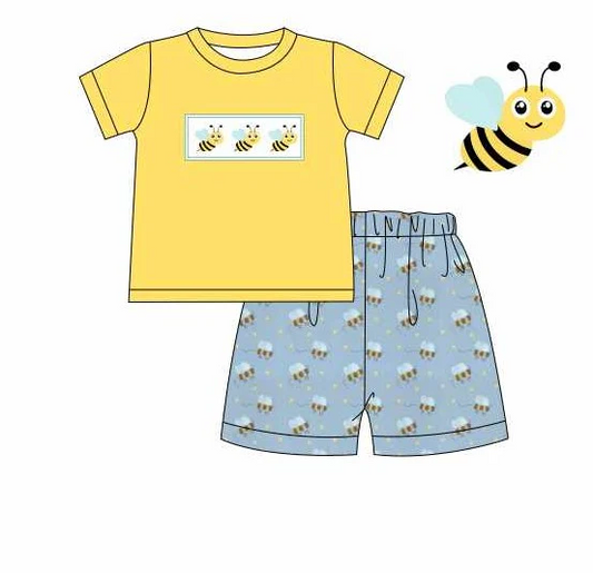 TAT 5-6 weeks MOQ 3 Bee boy short set