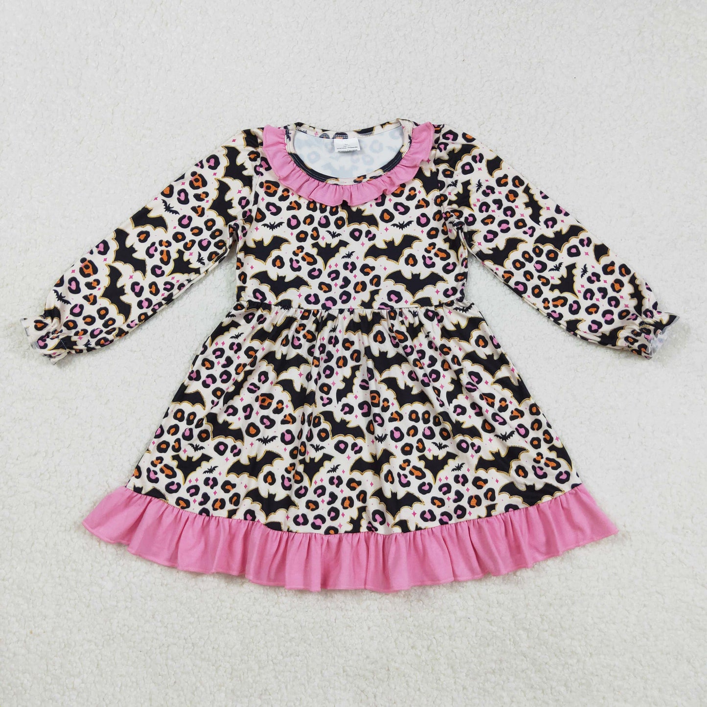 halloween leopard bat ruffle dress