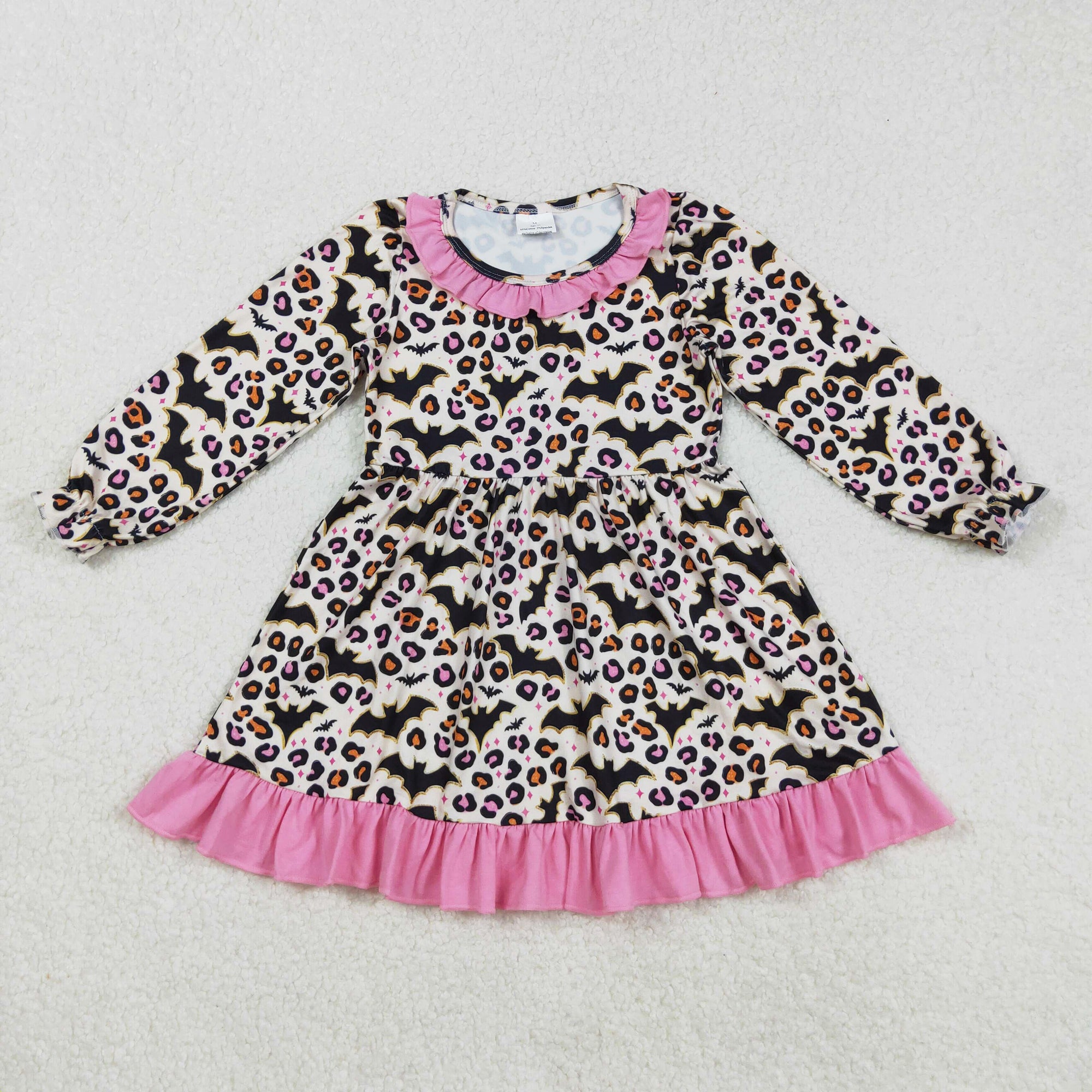 halloween leopard bat ruffle dress