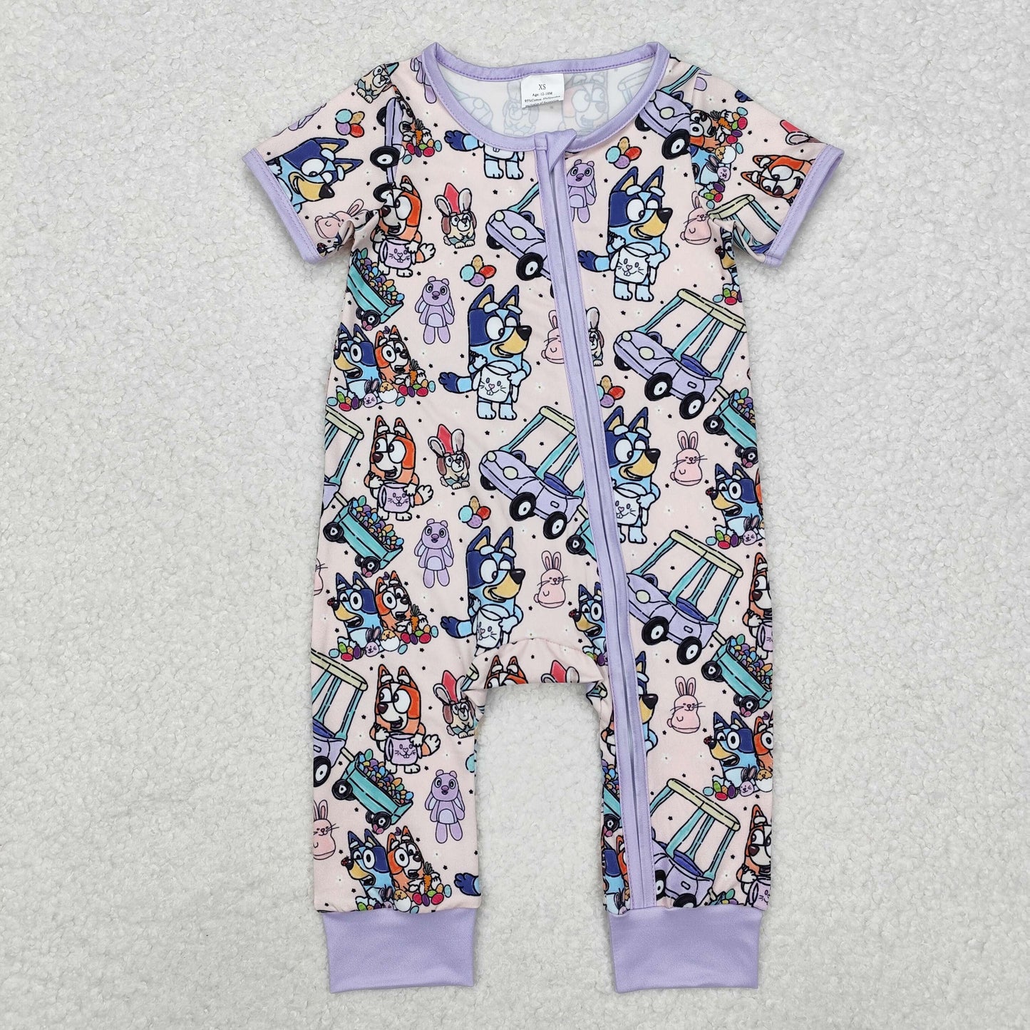 purple easter blu*y zip sleeper baby clothes