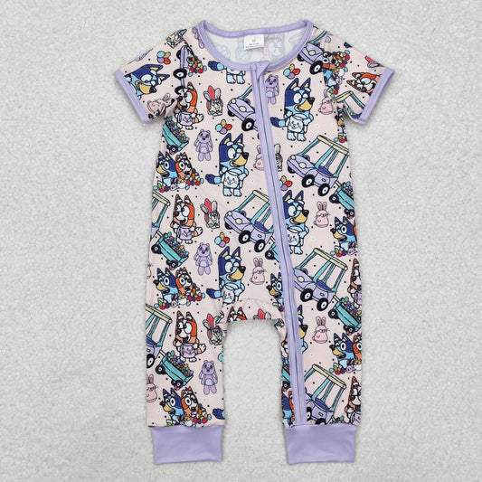 purple easter blu*y zip sleeper baby clothes