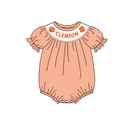 Custom order team baby girl bubble Clemson