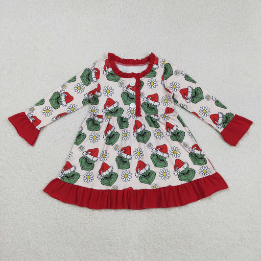 Christmas floral gri*ch ruffle nightgown