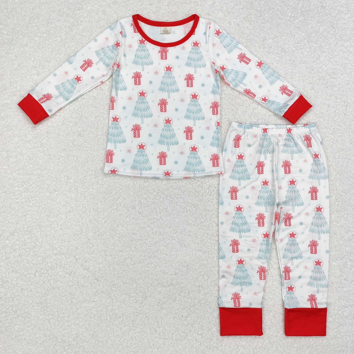 kids Christmas tree gift bamboo pajama set