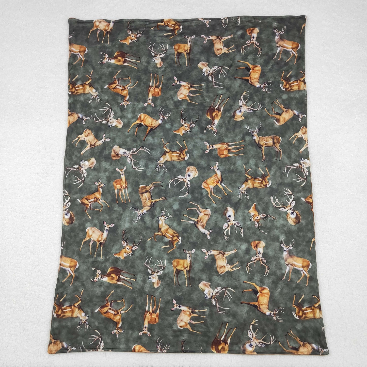 gone hunting duck deer print minky blanket