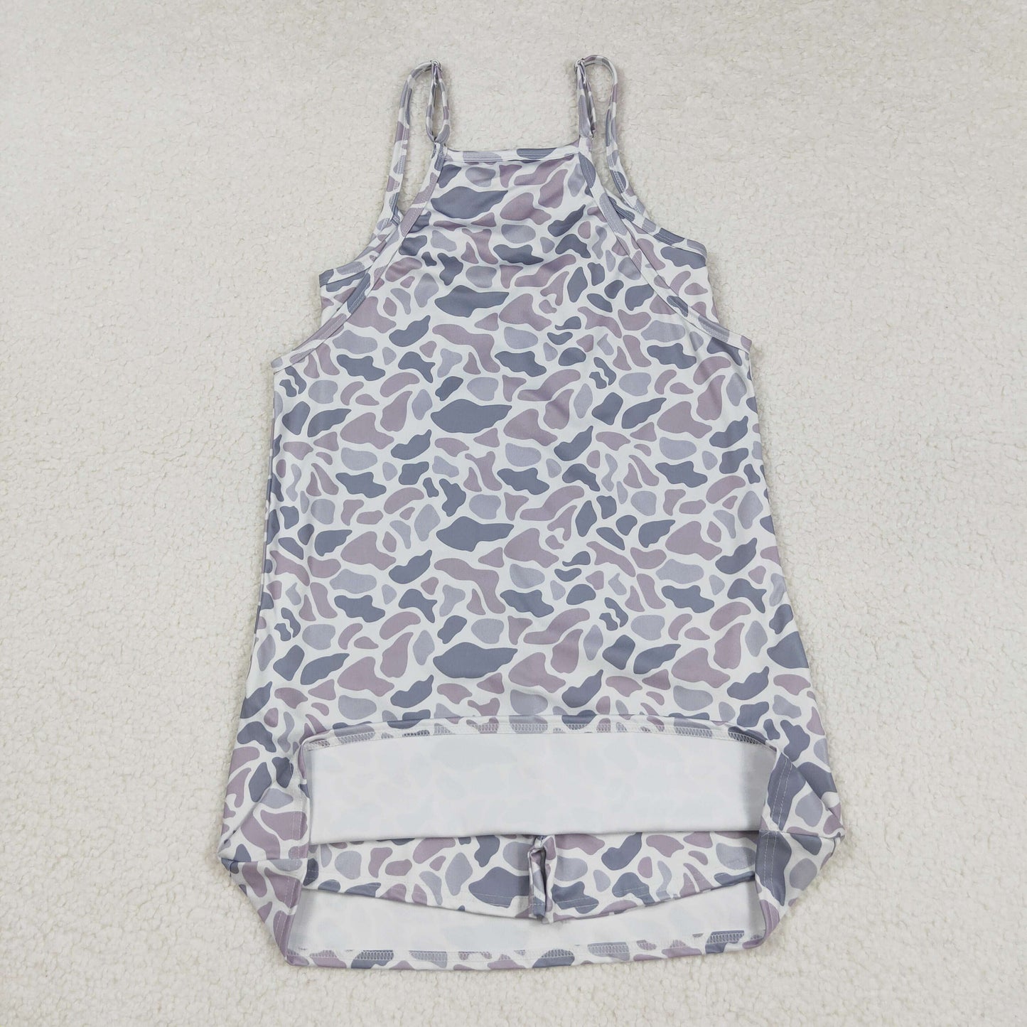 Adult Camo Print Strap Pockets Woman Summer Yoga Dress