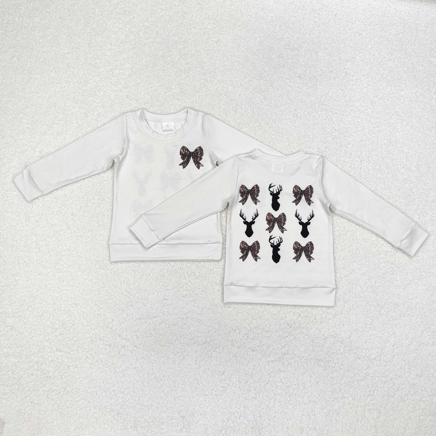 deer camo bows print girls sweatshirts