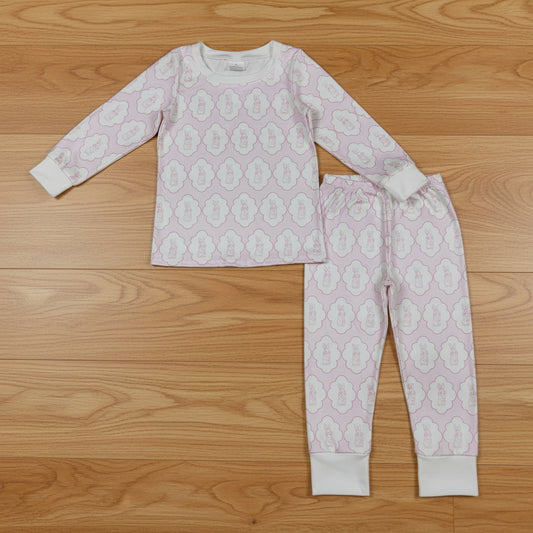girl easter pink rabbit pajama outfit
