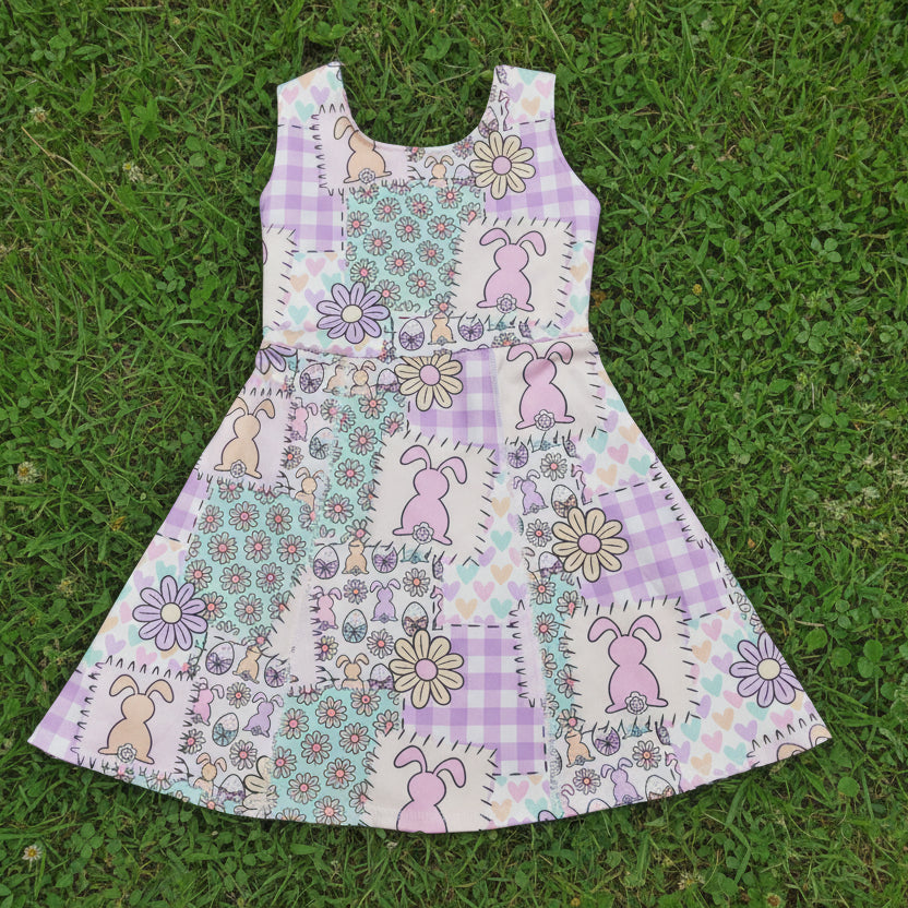 easter bunny patchwork athletic dress