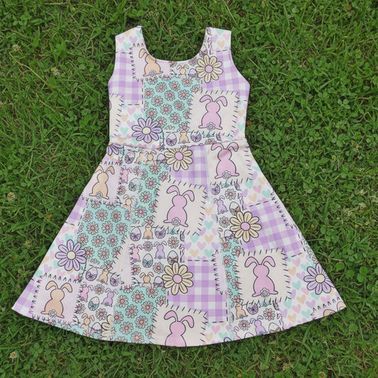 easter bunny patchwork athletic dress