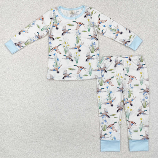 boy long sleeve mallard bamboo pajama set