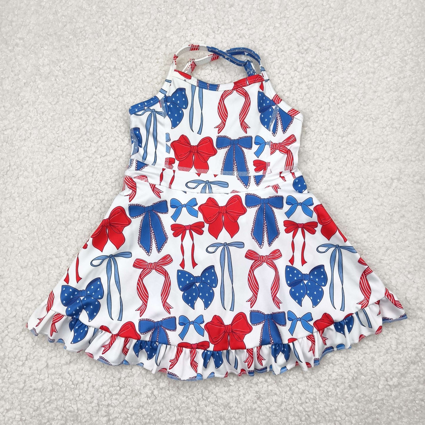 red white blue bow coquette athletic dress