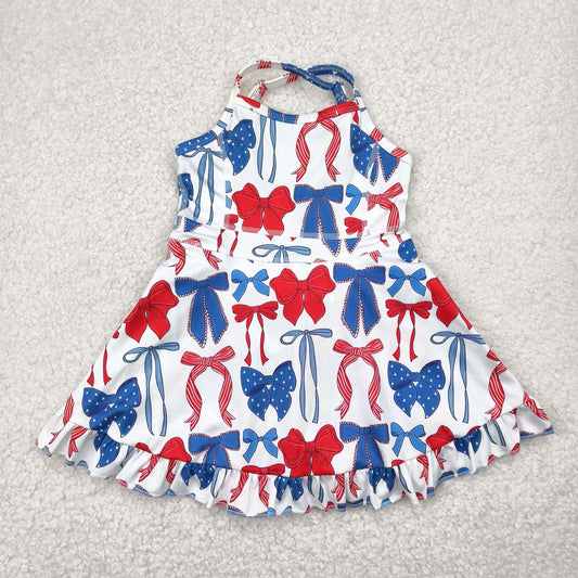 red white blue bow coquette athletic dress
