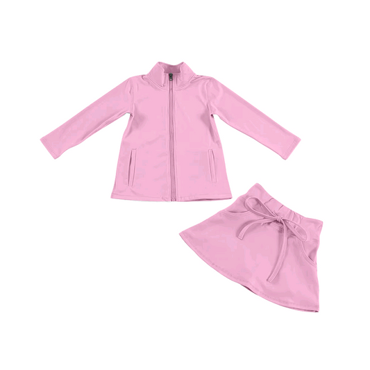 NO MOQ CLOSE 2025 6th Sept yoga material soild color coat girls skorts set
