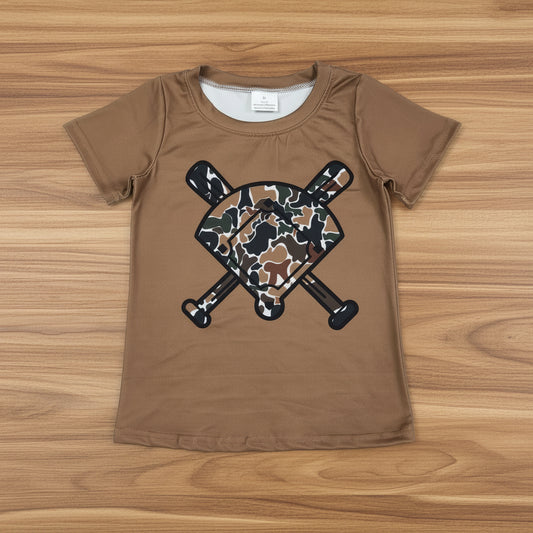 camo baseball tee t-shirt boy summer tops