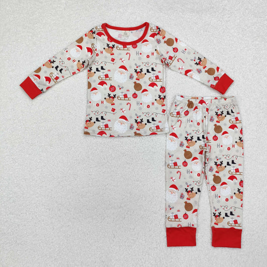 joy hohoho baby boy long sleeve Christmas bamboo pajama set