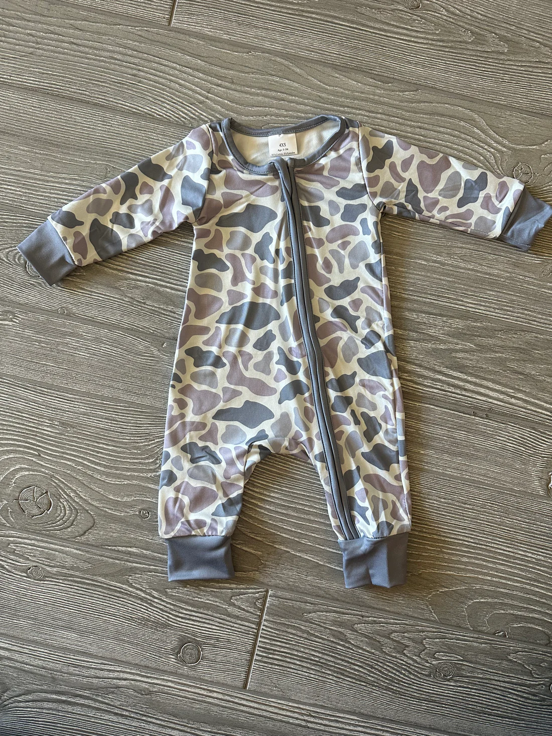 camo romper baby boy zip sleeper