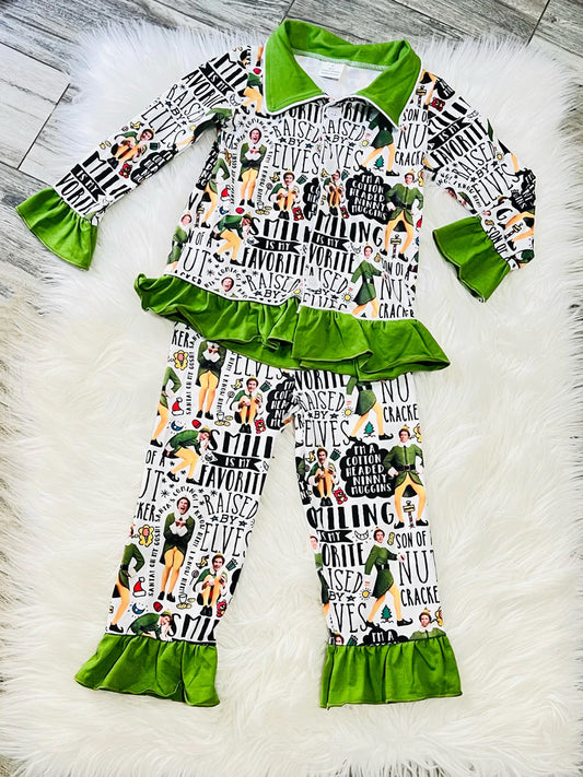 Girls Buddy The Elf Christmas Pajama Set