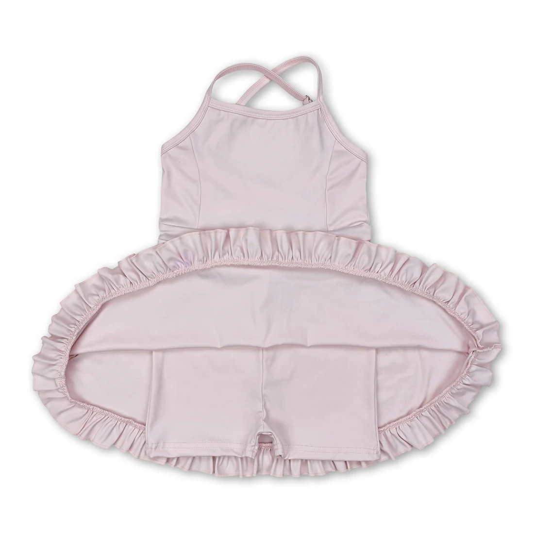 pink strap ruffle baby girls summer active wear athletic dress