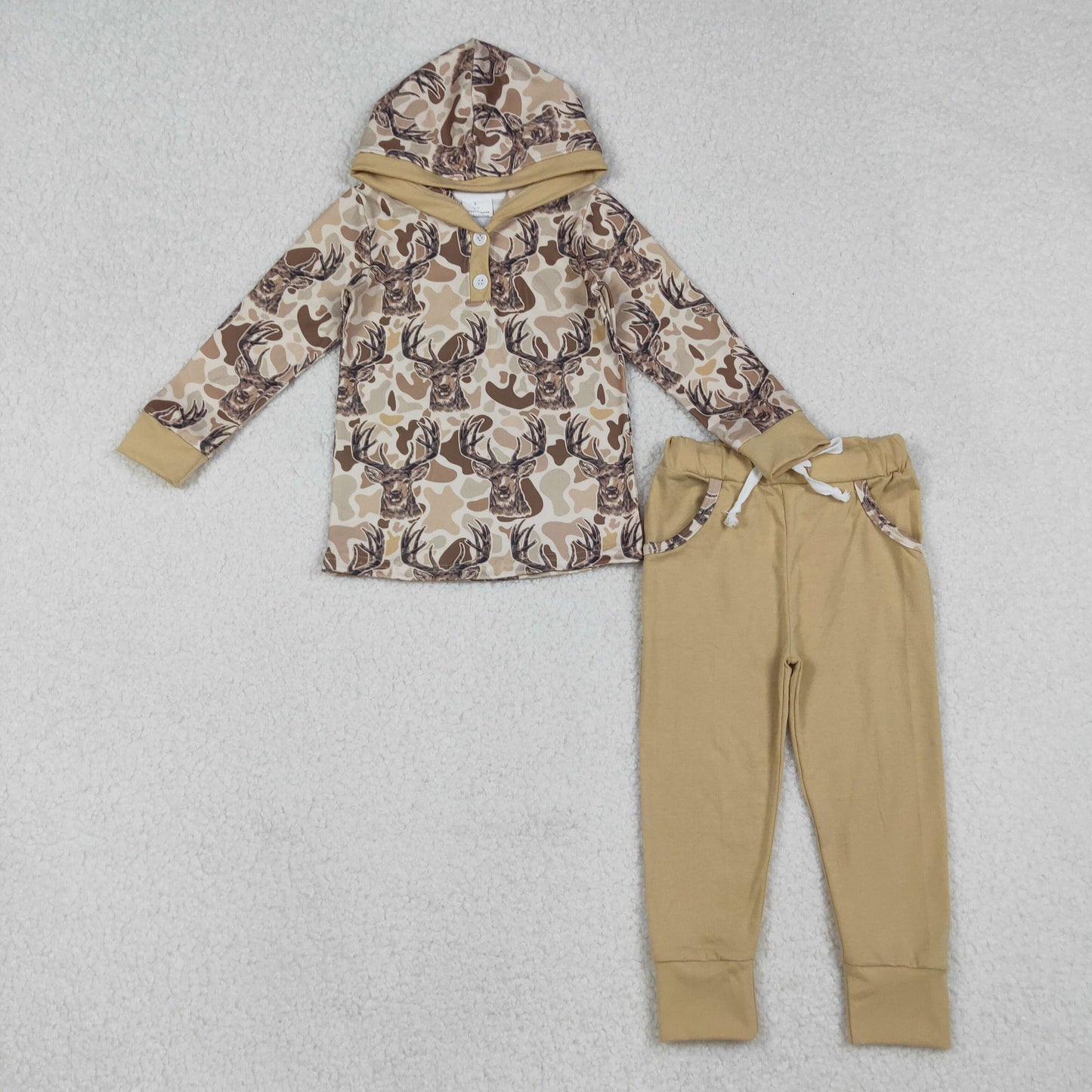 deer camo hunting hoodie jogger set fall boy outfit kids clothing