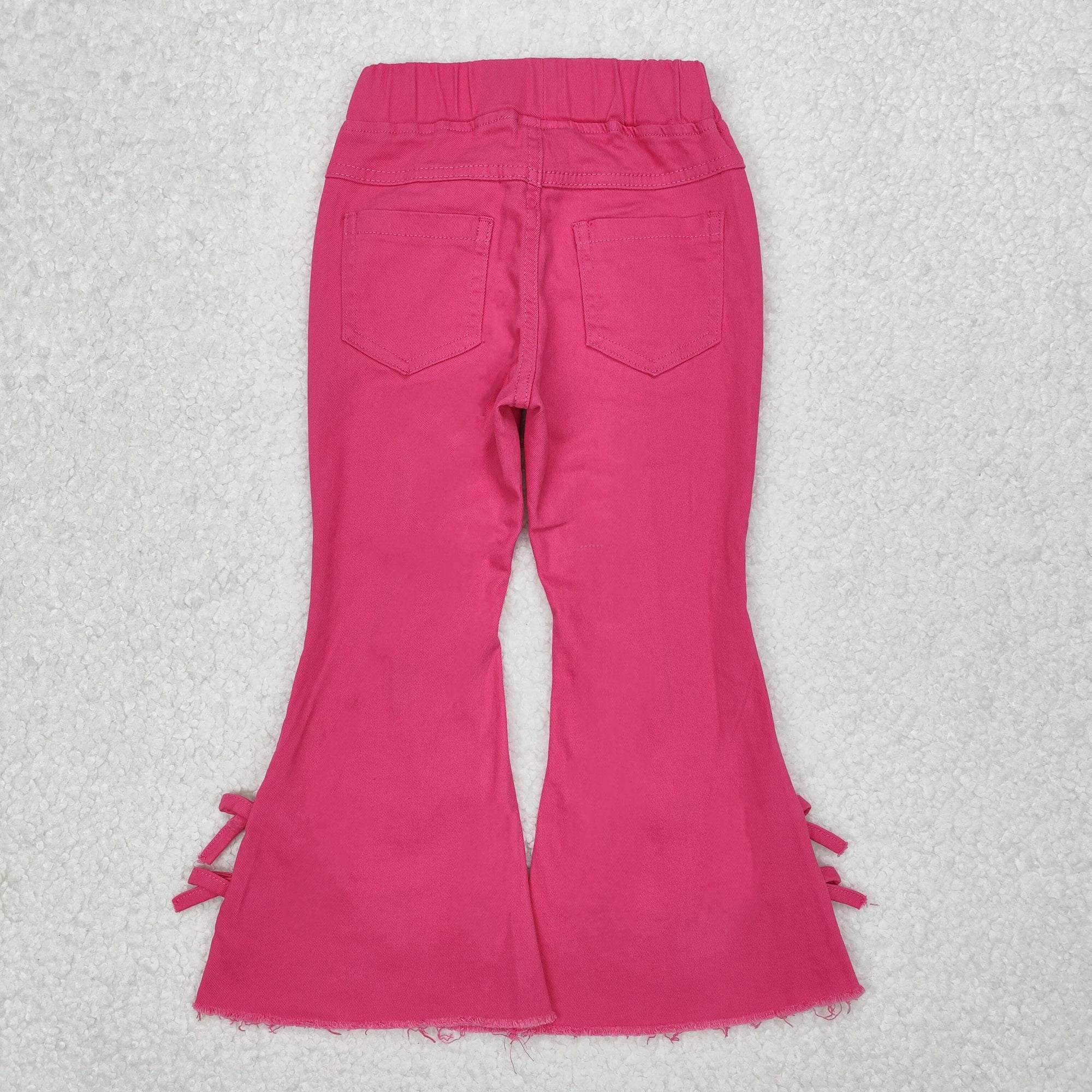 solid pink girl jeans denim pants