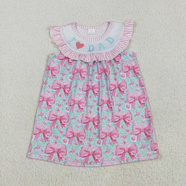 I Love Dad Pink Bow Sisters Father's Day Matching Clothes