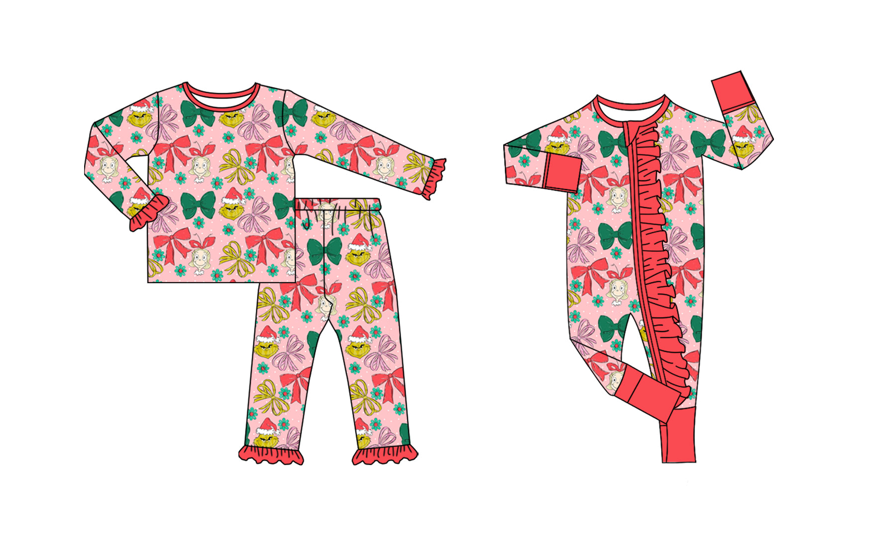 TAT 6-7 weeks MOQ 3 each Christmas kids pajamas
