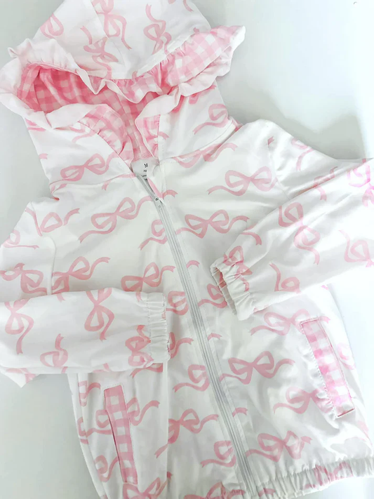 pink bows clothes baby girl zip hoodie jacket