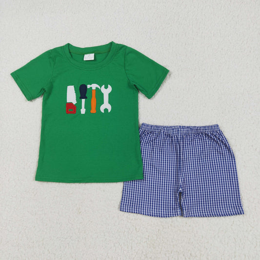 baby boy clothes tool embroidery shorts set