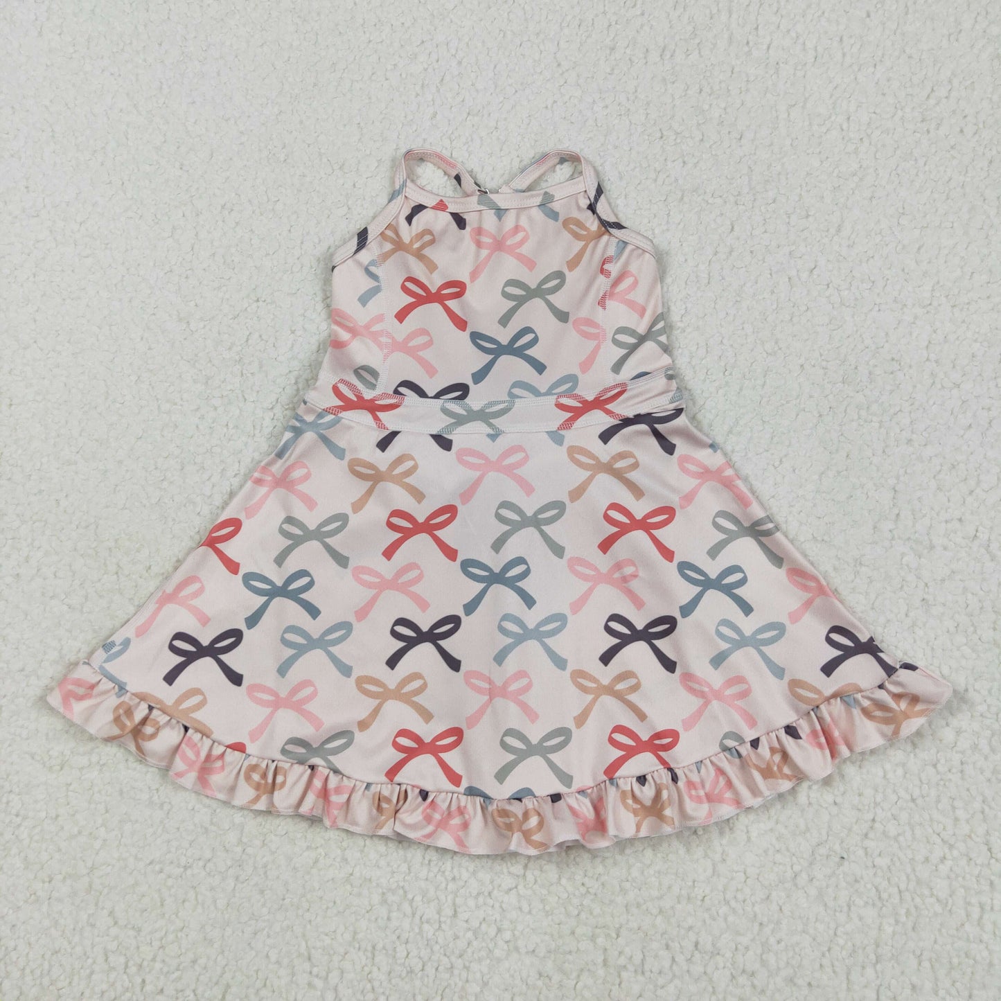 strap colorful bow athletic dress