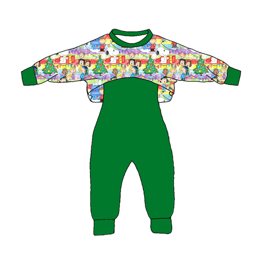 Split-CLOSE 17th Oct cartoon Christmas two piece shirt with romper outfit