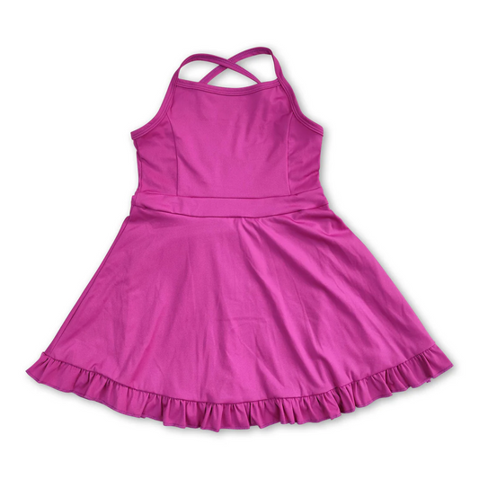 berry strap ruffle baby girls summer active wear athletic dress