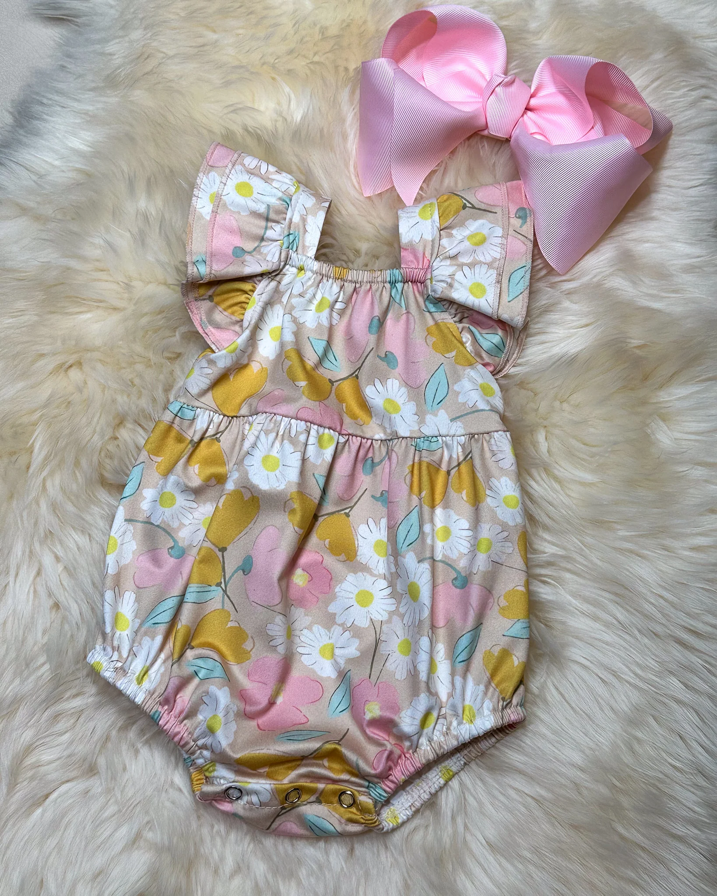 Sibling floral shorts set and romper