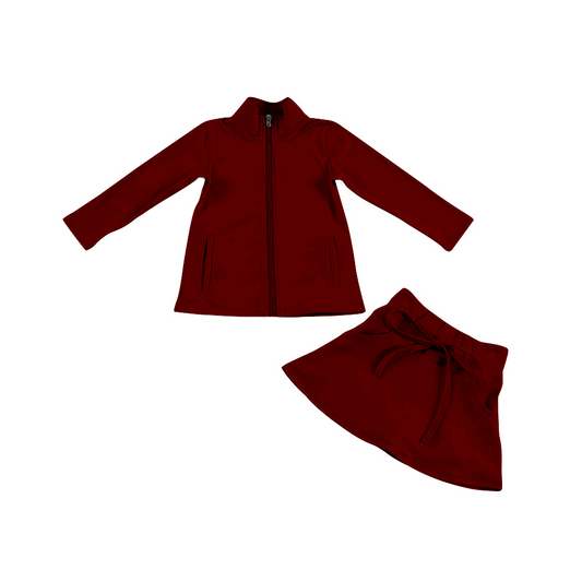 NO MOQ CLOSE 2025 6th Sept yoga material soild color coat girls skorts set