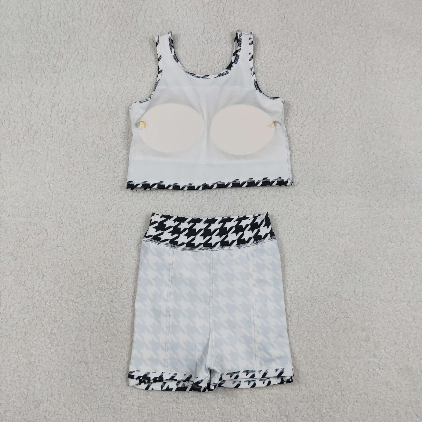 black houndstooth athletic skort set outfit girls clothes