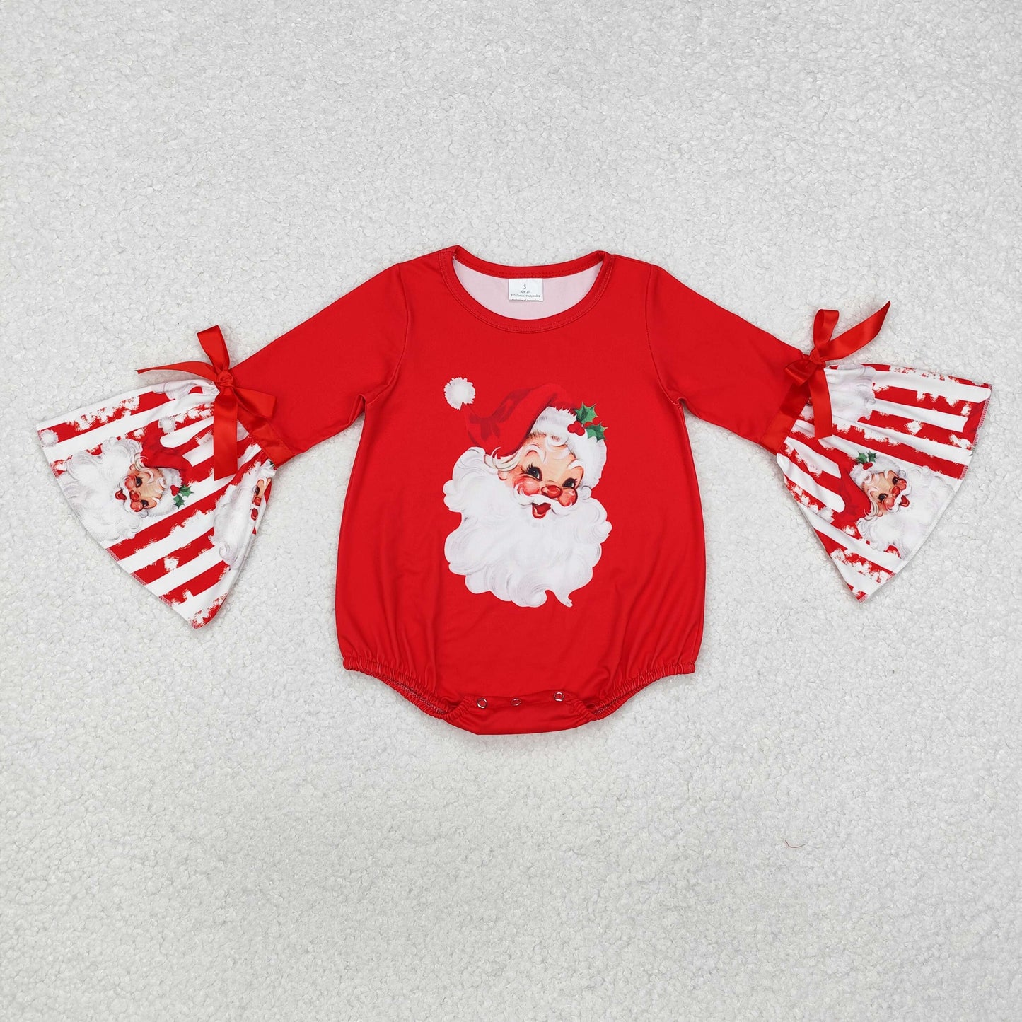 red Christmas santa print girls bubble