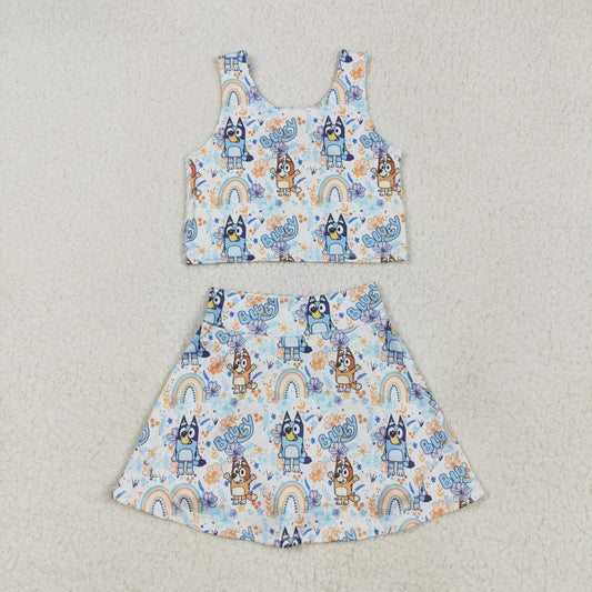 rainbow blu*y two pieces athletic skort dress set